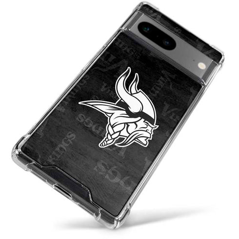 NFL Minnesota Vikings Black & White Google Pixel 7a Clear Case
